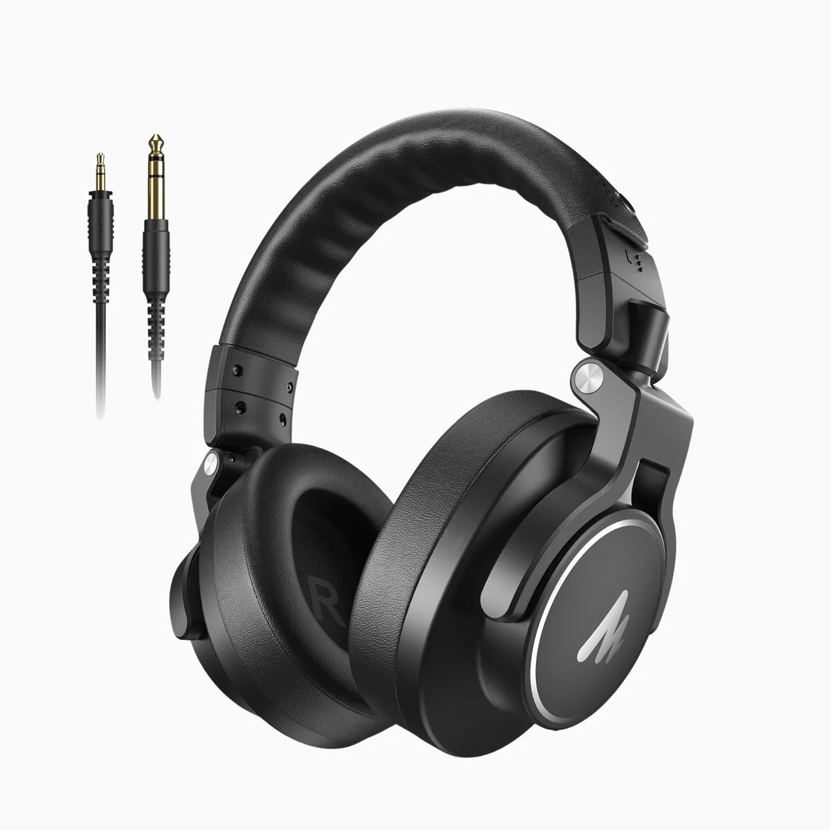 MAONO MH700 studio monitor headphones with 3.5mm and 6.35mm cable